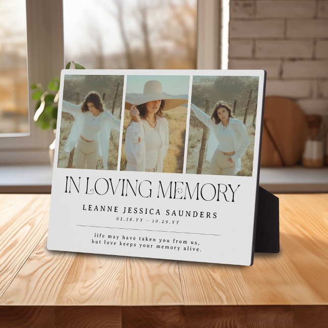 Stylish In Loving Memory Photo Collage Plaque (Creator Uploaded)