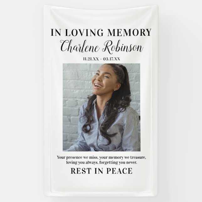 Stylish In Loving Memory | Photo Memorial Banner (Vertical)