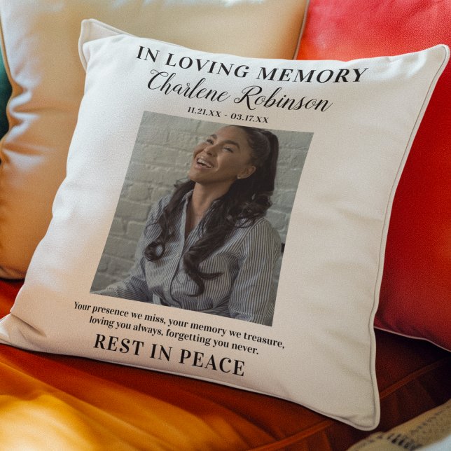 Stylish In Loving Memory | Photo Memorial Cushion (Creator Uploaded)