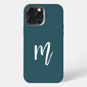 Stylish initial Cute Turquoise colour iPhone 13 Pro Max Case