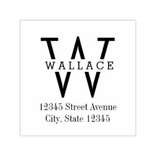 Stylish Initial Personalised Rubber Stamp