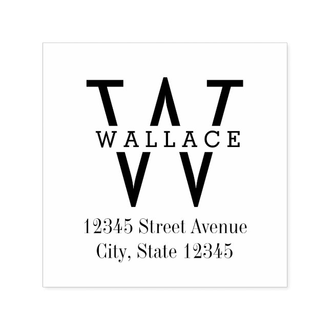 Stylish Initial Return Address Self-Inking Stamp (Design)