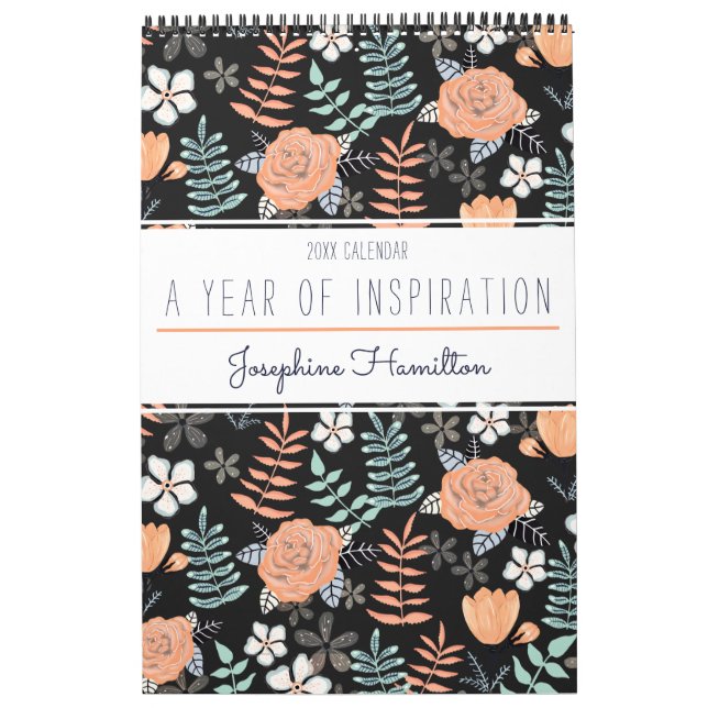Stylish Inspirational Quote Botanical Floral 2022 Calendar (Cover)