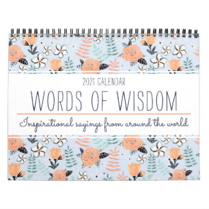 Stylish Inspirational Quote Botanical Floral 2025 Calendar