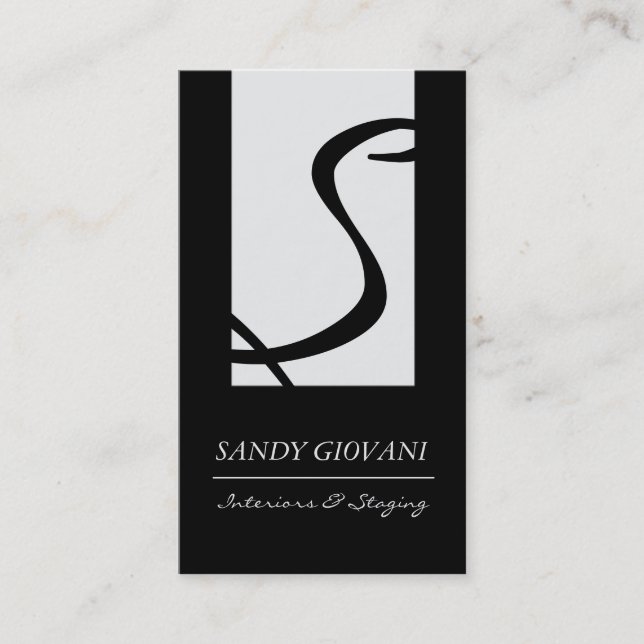 Stylish Interior Designer Business Card (Front)