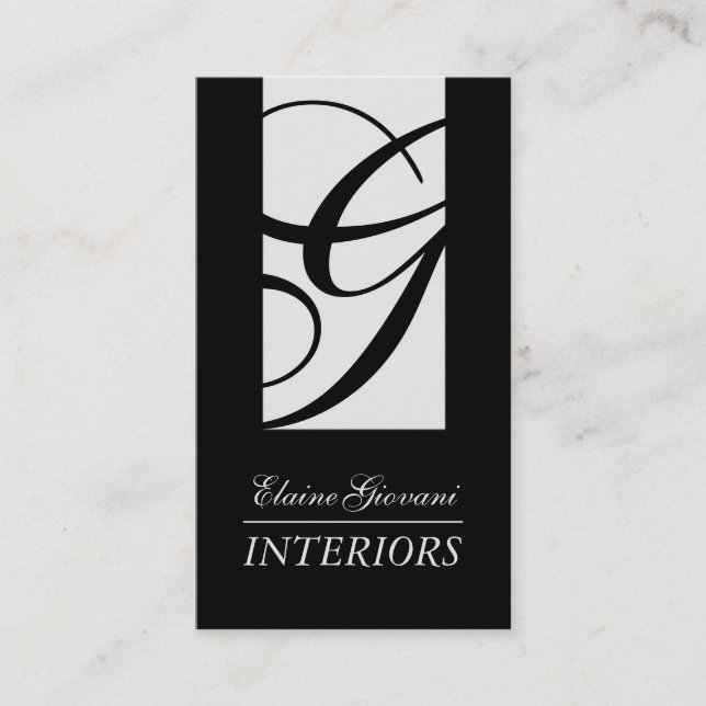 Stylish Interior Designer Business Card (Front)