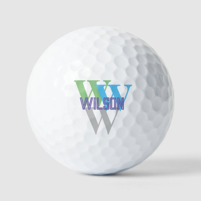 stylish INTIAL name monogram custom logo Golf Balls (Front)