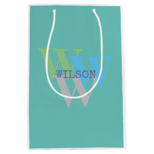 stylish INTIAL name monogram minimal Medium Gift Bag