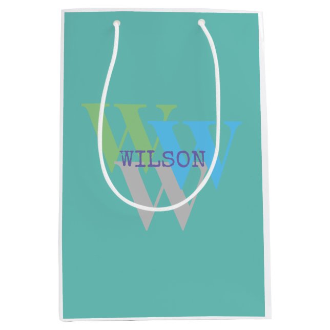stylish INTIAL name monogram minimal Medium Gift Bag (Front)