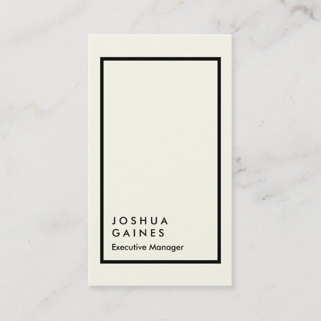 Stylish ivory colour plain elegant manager business card (Front)