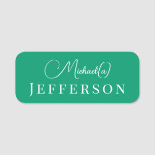 Stylish Jade Green Polished Business Name Tag