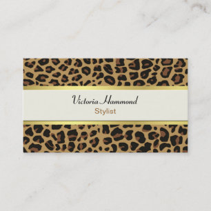 Stylish Jaguar Print Business Card