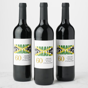 Stylish JAMAICA 60th Anniversary Independence Wine Label