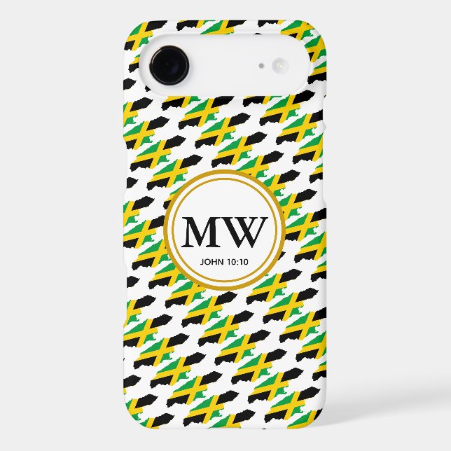 Stylish JAMAICA Abundant Life Monogram Case-Mate iPhone Case (Back)
