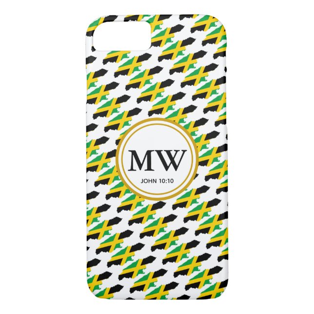 Stylish JAMAICA Abundant Life Monogram Case-Mate iPhone Case (Back)
