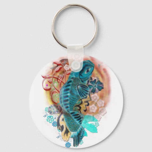 Stylish Japanese Koi Fish Key Ring (Front)