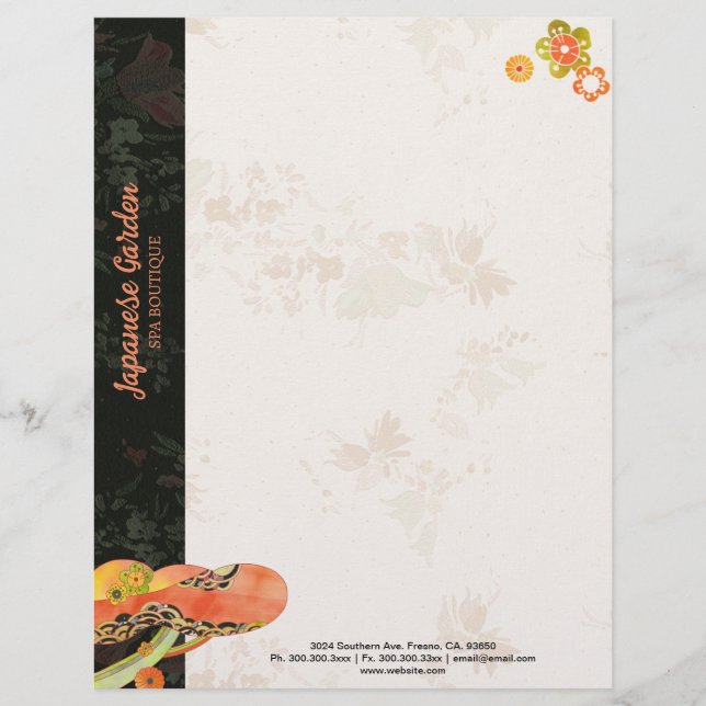 Stylish Japanese Washi Pattern Business Customized Letterhead (Front)