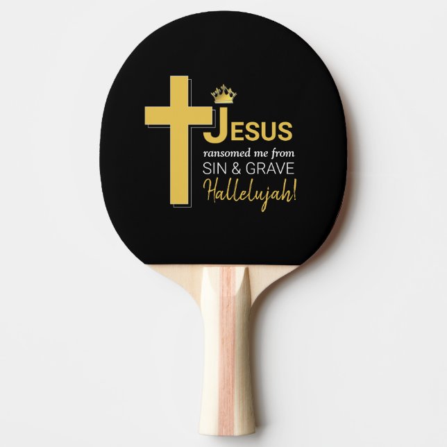 Stylish JESUS RANSOMED ME Christian Ping Pong Paddle (Front)