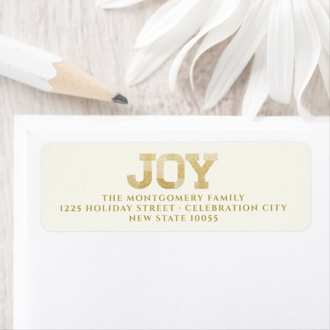 Stylish JOY Typography Block Gold Glitter Holiday (Insitu)