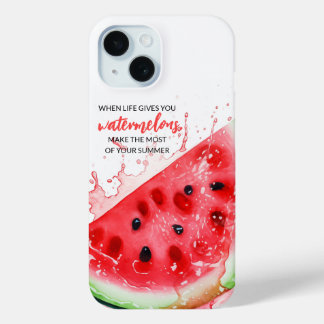 Stylish Juicy Watermelon Motivational Summer iPhone 15 Case
