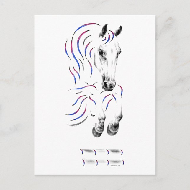 Stylish Jumping Jumper Horse Postcard (Front)