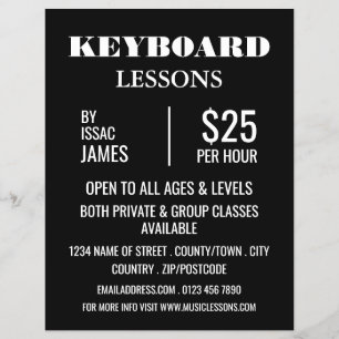 Stylish Keyboard Lessons Advertising Flyer