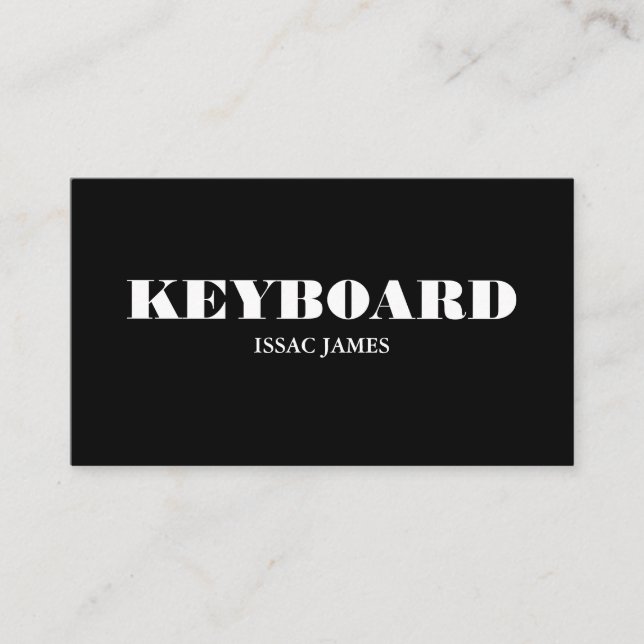 Stylish Keyboardist, Professional Musician Business Card (Front)