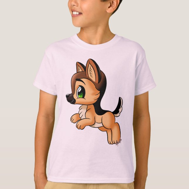 Stylish Kid's German Shepherd Dog Longsleeve Tee (Front)