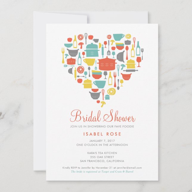 Stylish Kitchen Bridal Shower Invitation (Front)