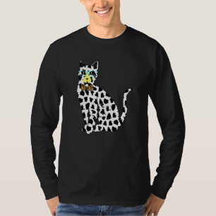 Stylish Kitten Animals Spotted Cat In Sunglasses T-Shirt