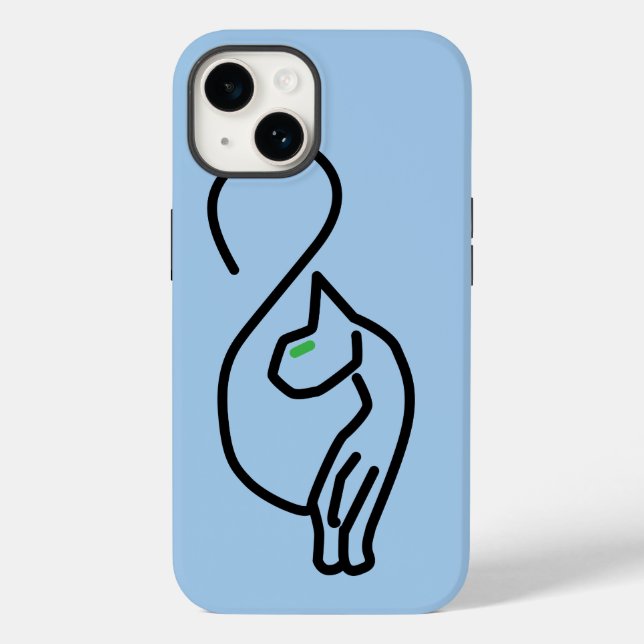 Stylish Kitty Cat Outline Case-Mate iPhone Case (Back)