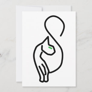 Stylish Kitty Cat Outline Invitation