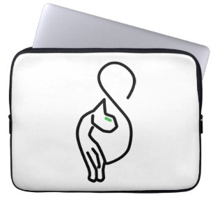 Stylish Kitty Cat Outline Laptop Sleeve