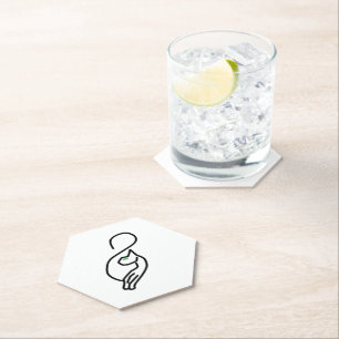 Stylish Kitty Cat Outline Paper Coaster