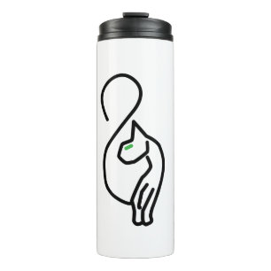 Stylish Kitty Cat Outline Thermal Tumbler