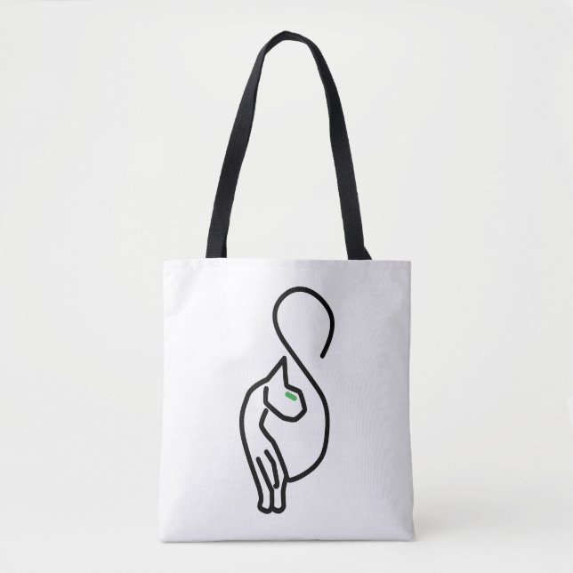 Stylish Kitty Cat Outline Tote Bag (Front)