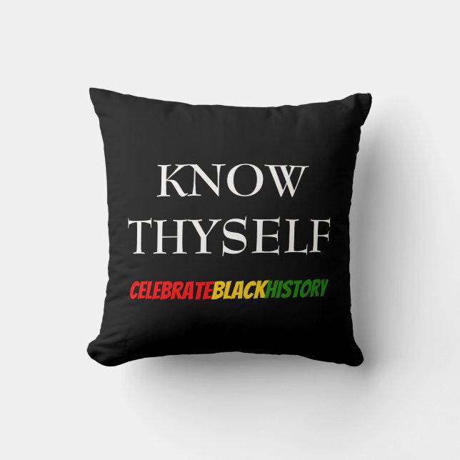 Stylish KNOW THYSELF Black History Month Cushion (Front)
