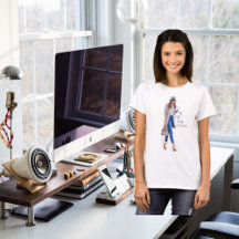 Stylish Lady Model Fashion Beauty T-shirt