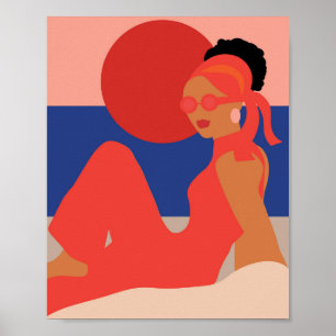 Stylish Lady on the Beach Poster