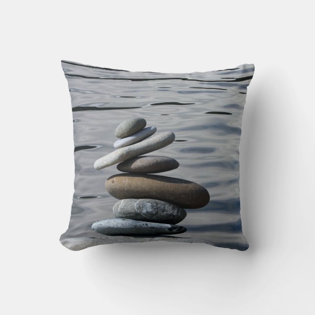 Stylish Landscape, Zen Stones,Sea Cushion (Front)