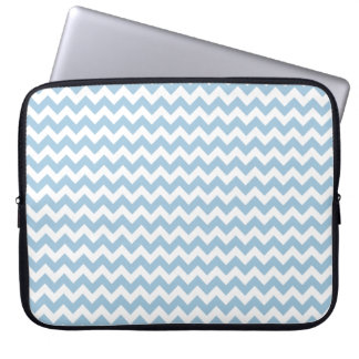 Stylish Laptop Sleeve, Blue and White Chevrons Laptop Sleeve