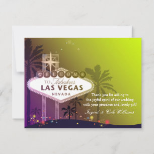 Stylish Las Vegas Wedding Thank You Card