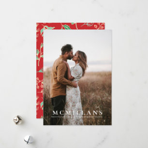 Stylish Last Name Holiday Pattern Christmas Card