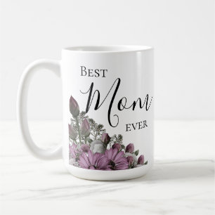 Stylish Lavender Floral Best Mum Ever     Coffee Mug