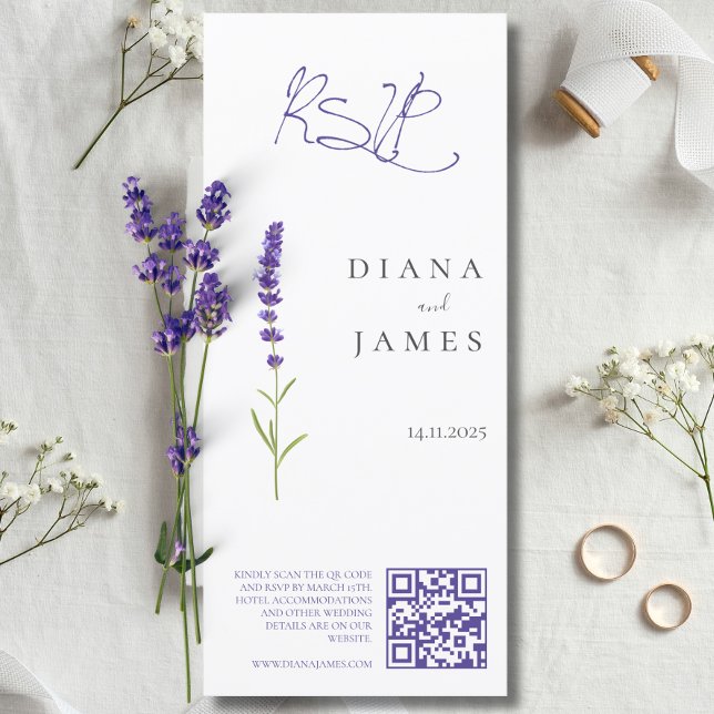 Stylish Lavender Wedding RSVP QR code (Stylish Lavender Wedding RSVP QR code)