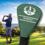 Stylish Leather Texture Personalised Monogram Name Golf Head Cover<br><div class="desc">This sophisticated design features faux green leather texture (not real leather) - a monogram and first name -- making this special and unique. Perfect as father's day gifts for dad, gifts for grandfather, husband and more. Any design questions or special requests, just a chat or an email: charmdesignstudio@rcn.com and we'll...</div>