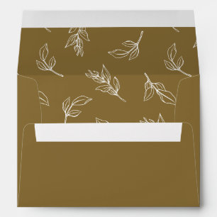 Stylish Leaves Pattern Wedding Invitation Envelope