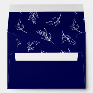 Stylish Leaves Pattern Wedding Invitation Envelope
