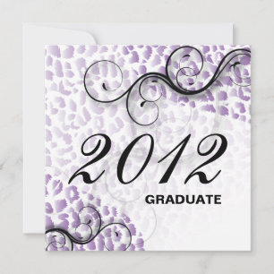 Stylish Leopard 2012 Grad Announcement Invitation