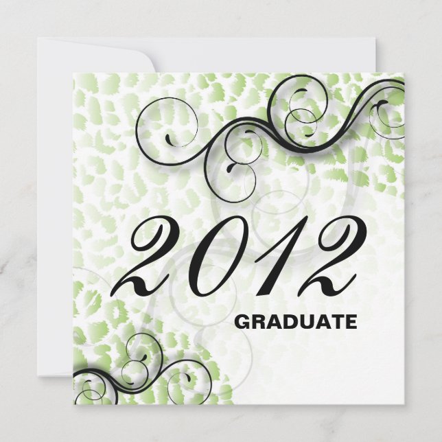 Stylish Leopard 2012 Grad Announcement Invitation (Front)